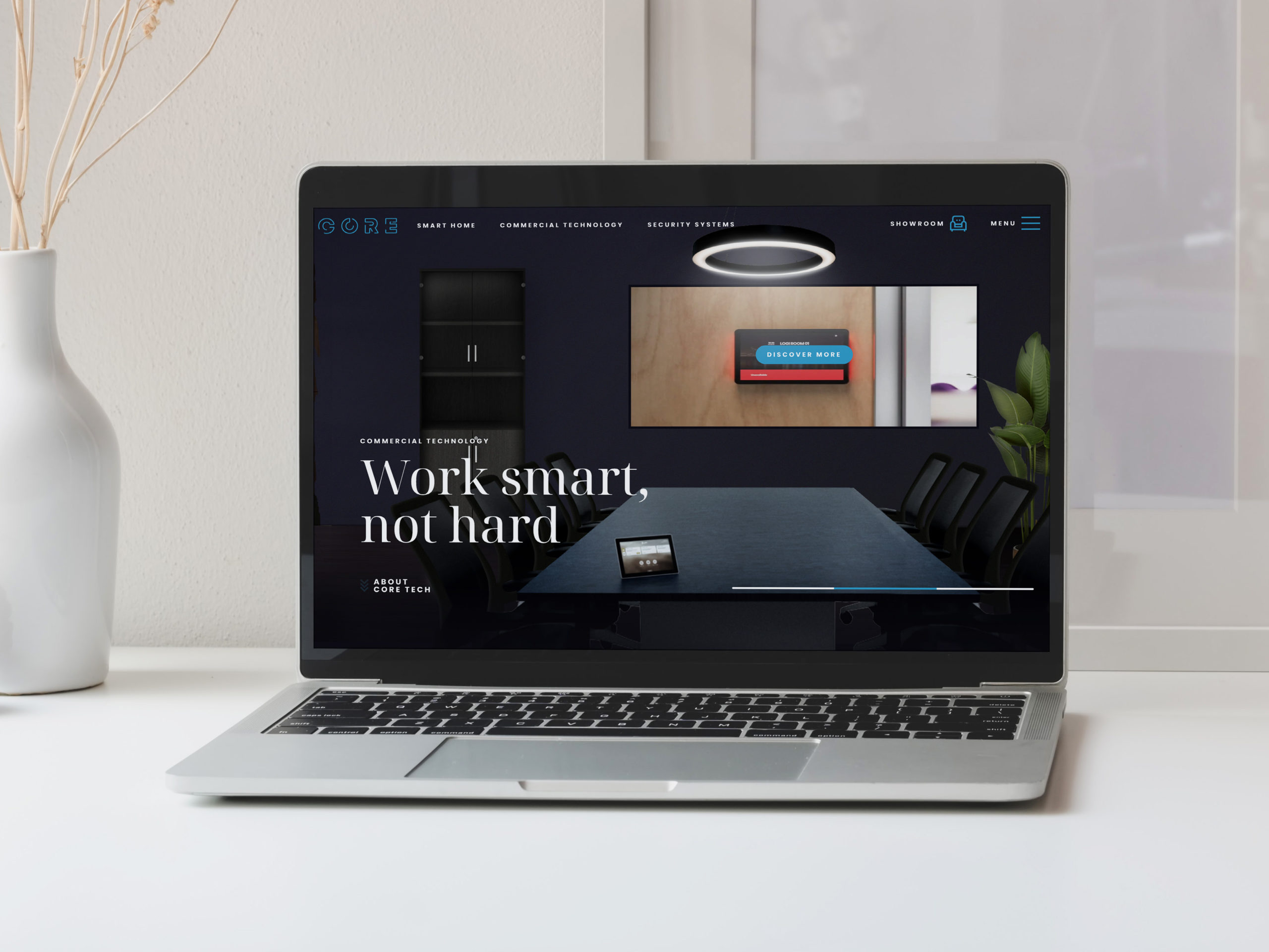 Core technology laptop website mockup