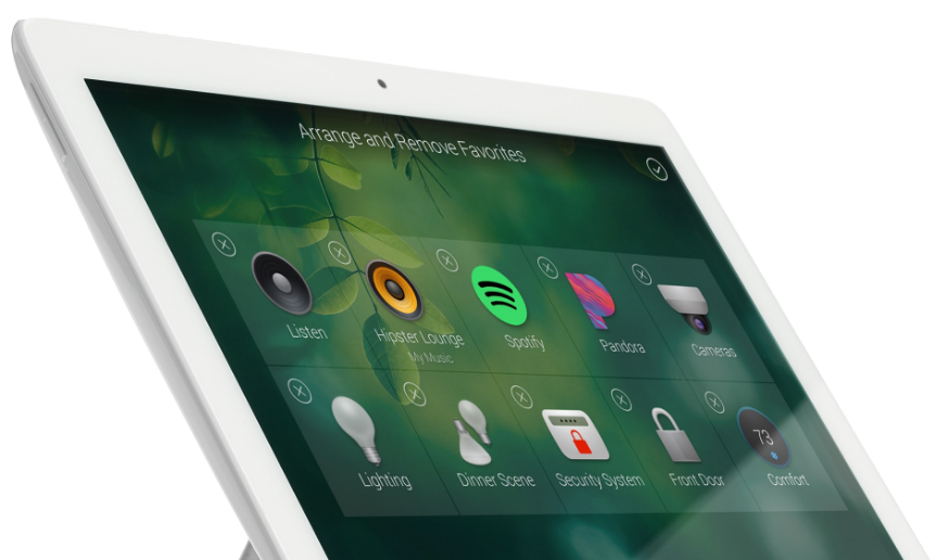 Tablet showing smart home features