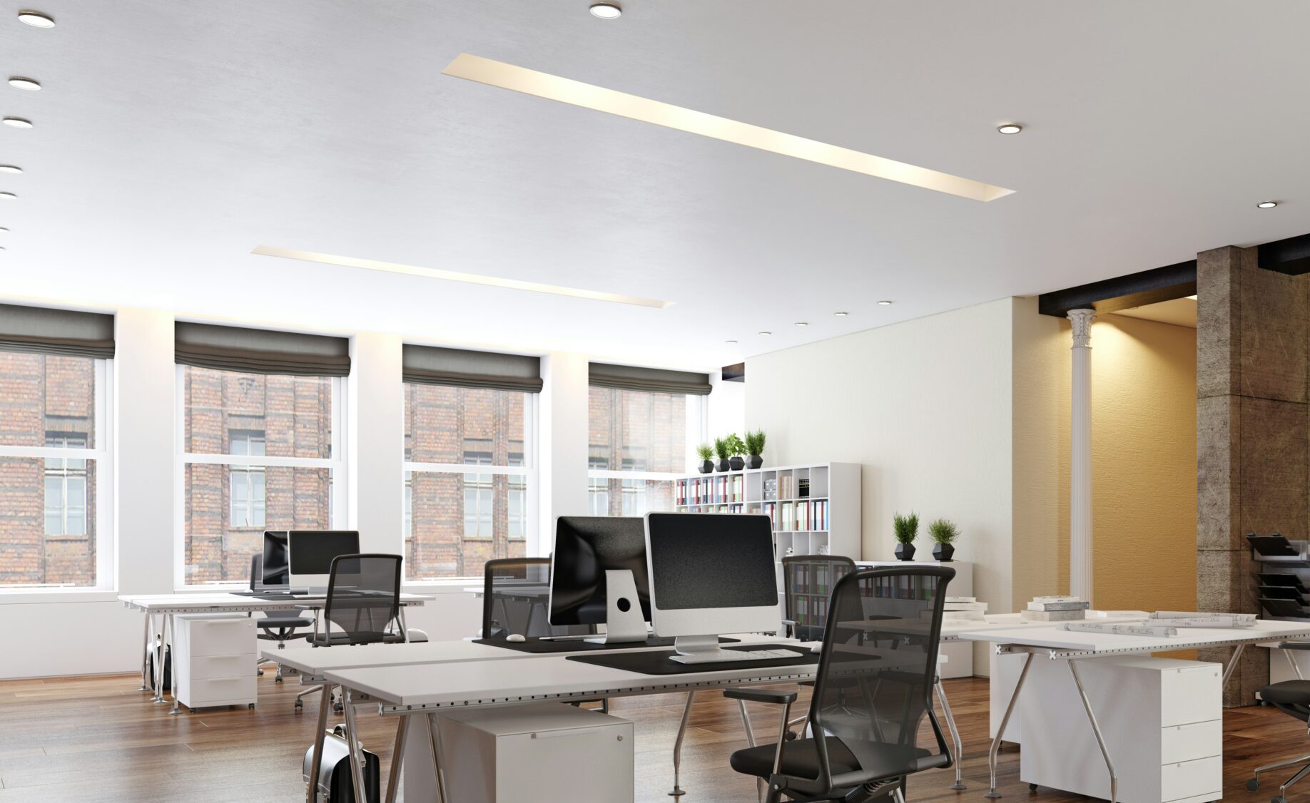 automated blinds in meeting room