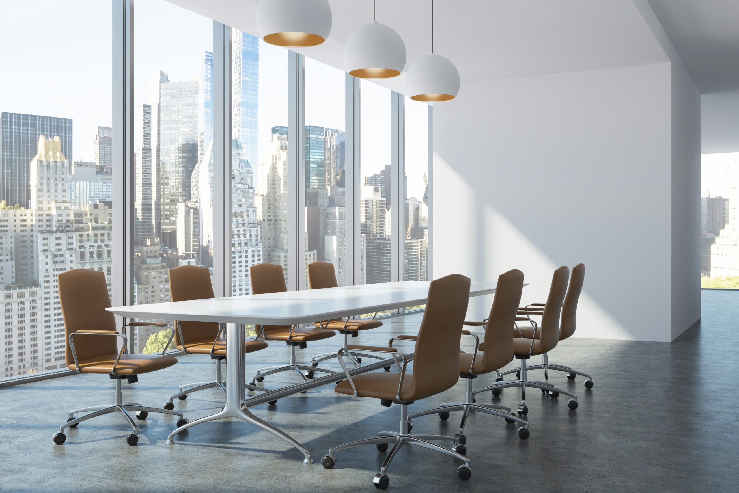 chair and table in conference room installation